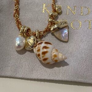 Kendra Scott Oleana Gold Necklace with Shell and Pearl Accents